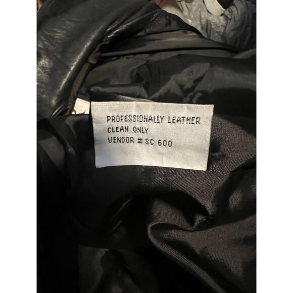 LNR Vintage for Nordstrom Soft Y2K Retro Black Leather Zippered Jacket Coat P/P - Picture 14 of 14